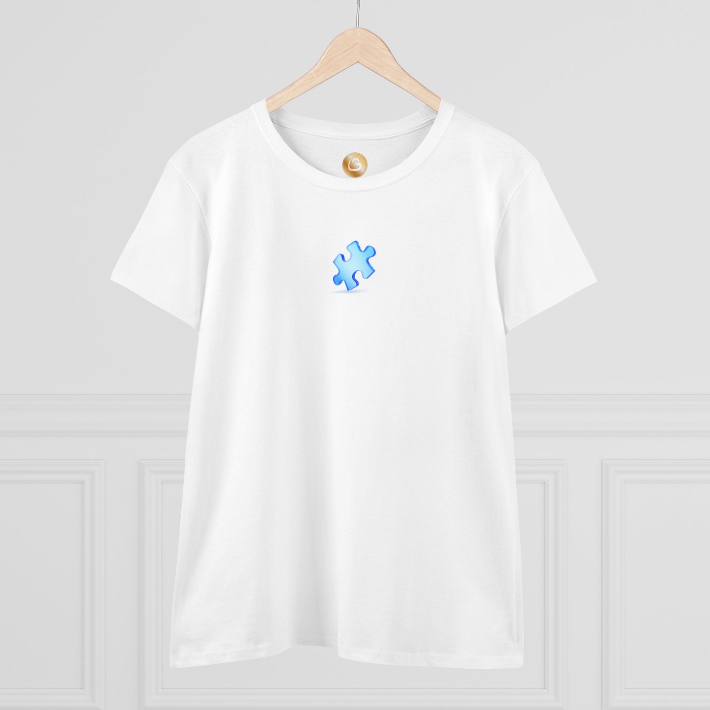 Love333 Coin "i complete the puzzle of the universe" Women's Midweight Cotton Tee