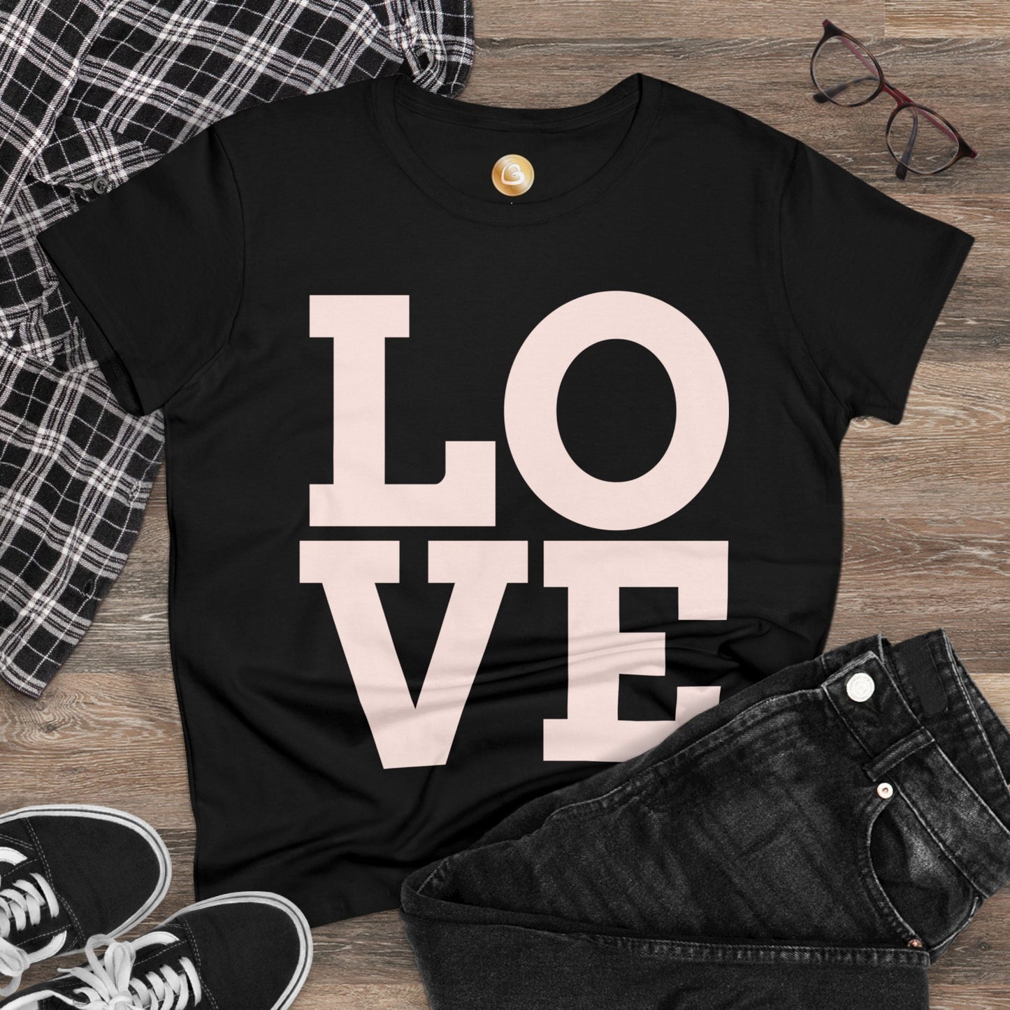 Love333 Coin "Love" Women's Midweight Cotton Tee