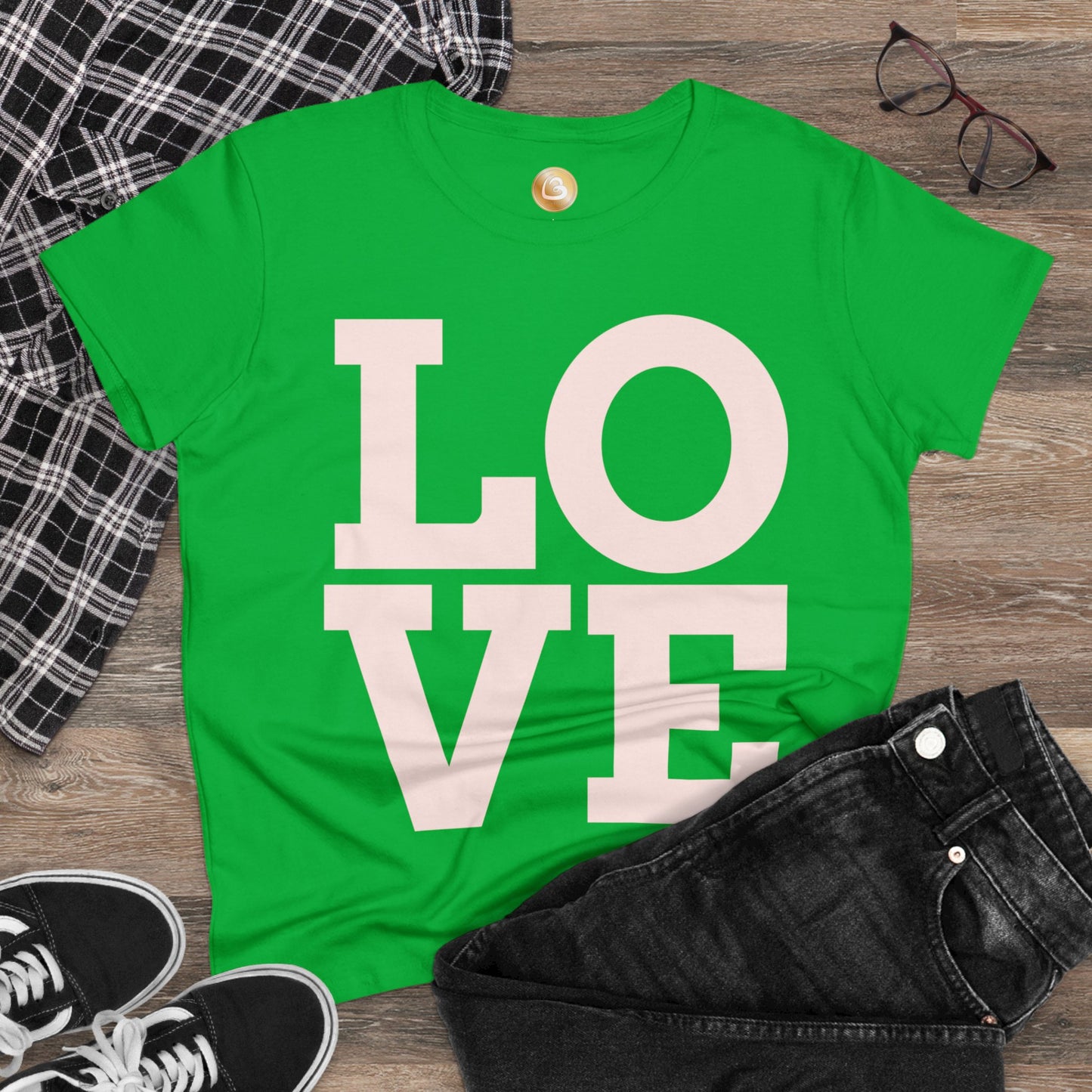 Love333 Coin "Love" Women's Midweight Cotton Tee