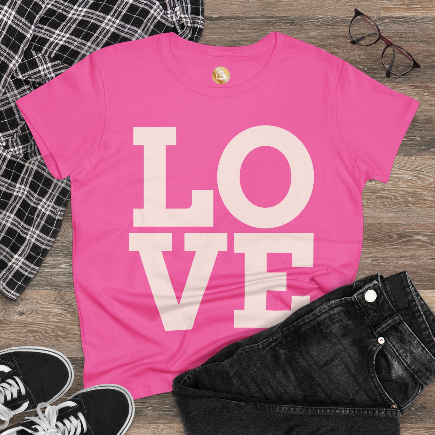 Love333 Coin "Love" Women's Midweight Cotton Tee