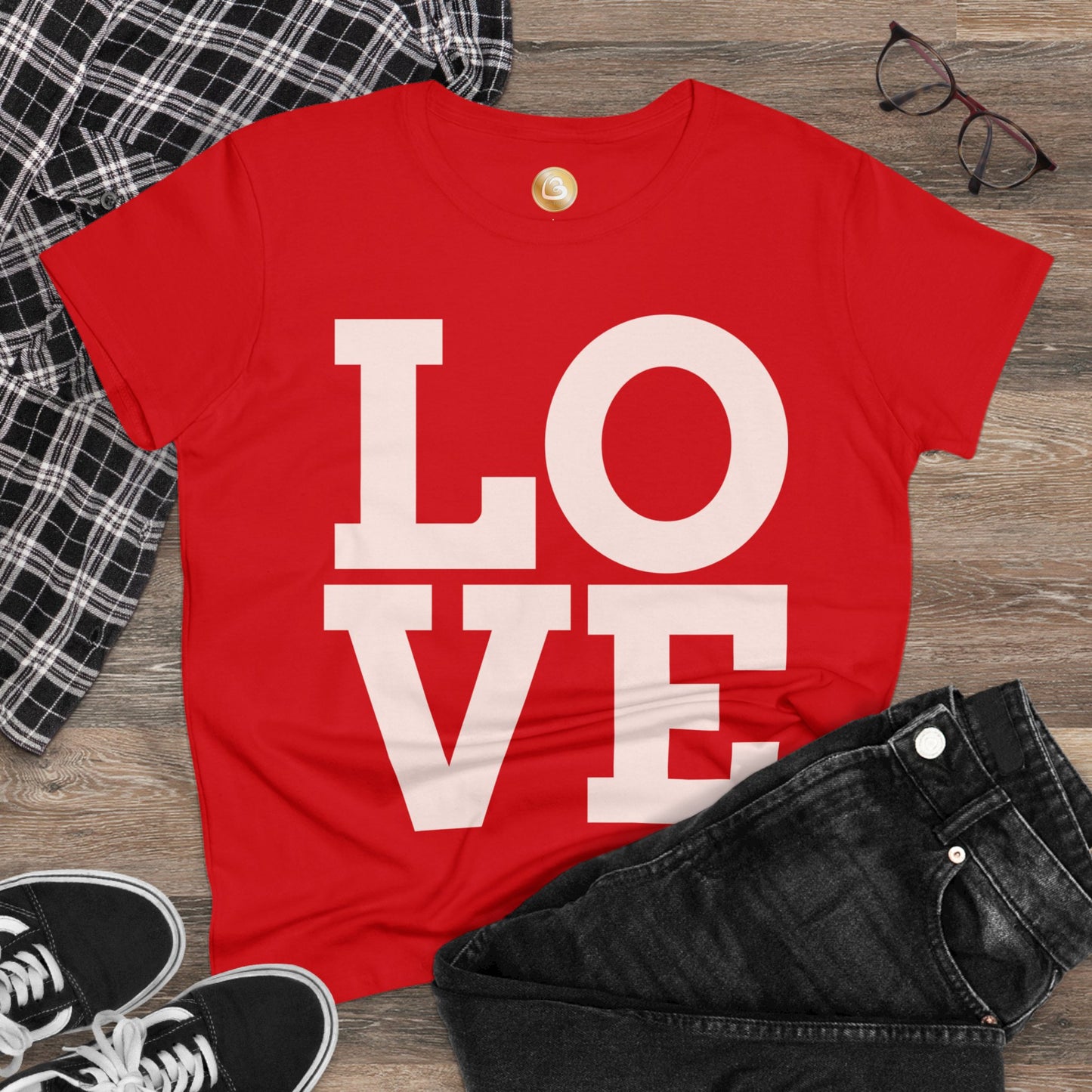 Love333 Coin "Love" Women's Midweight Cotton Tee