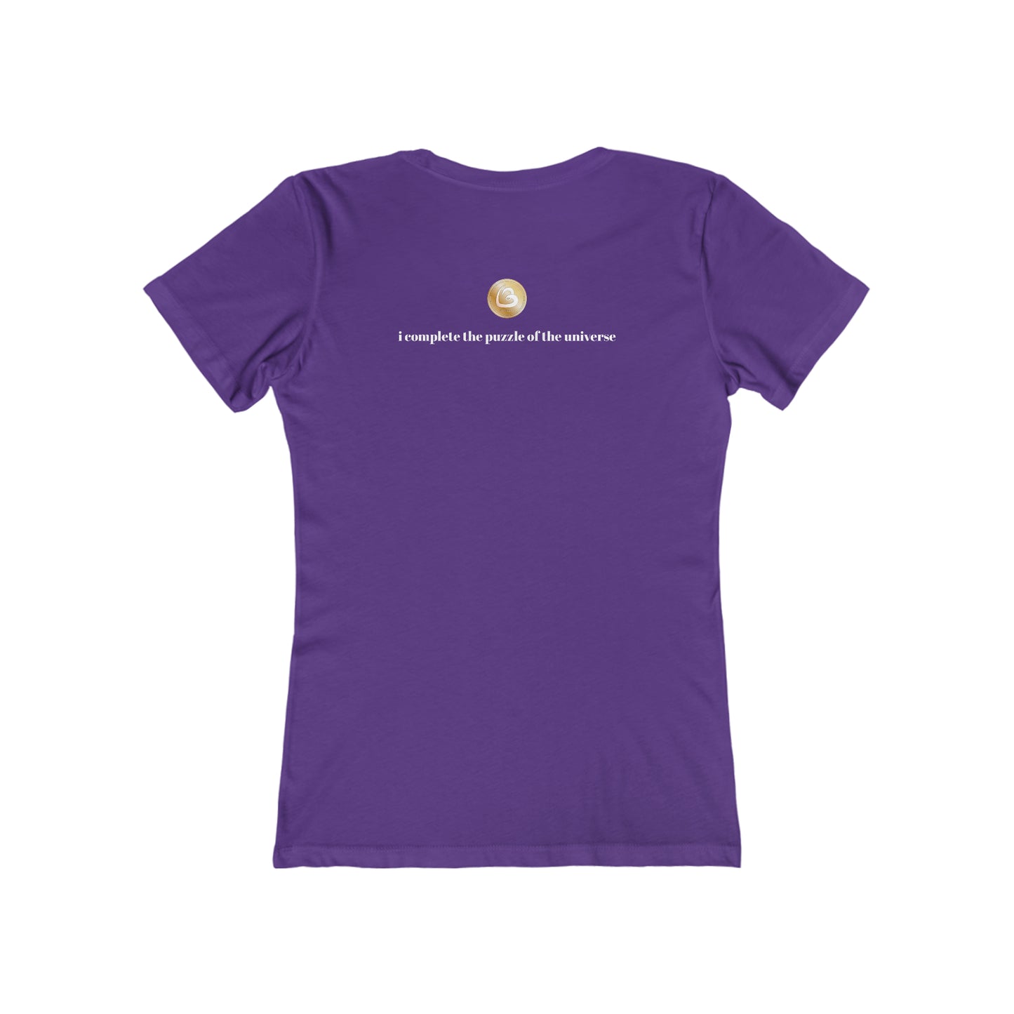 Love333 Coin "i complete the puzzle of the universe" The Boyfriend Tee for Women