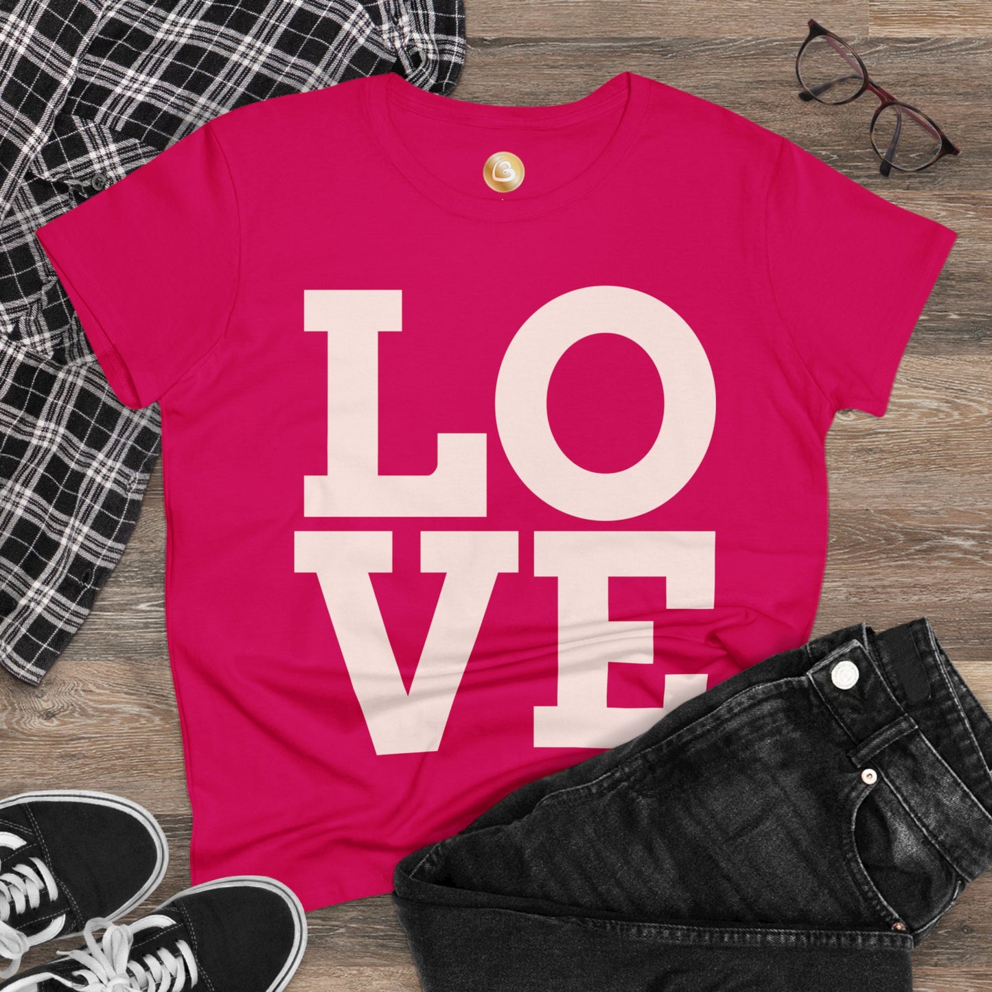 Love333 Coin "Love" Women's Midweight Cotton Tee