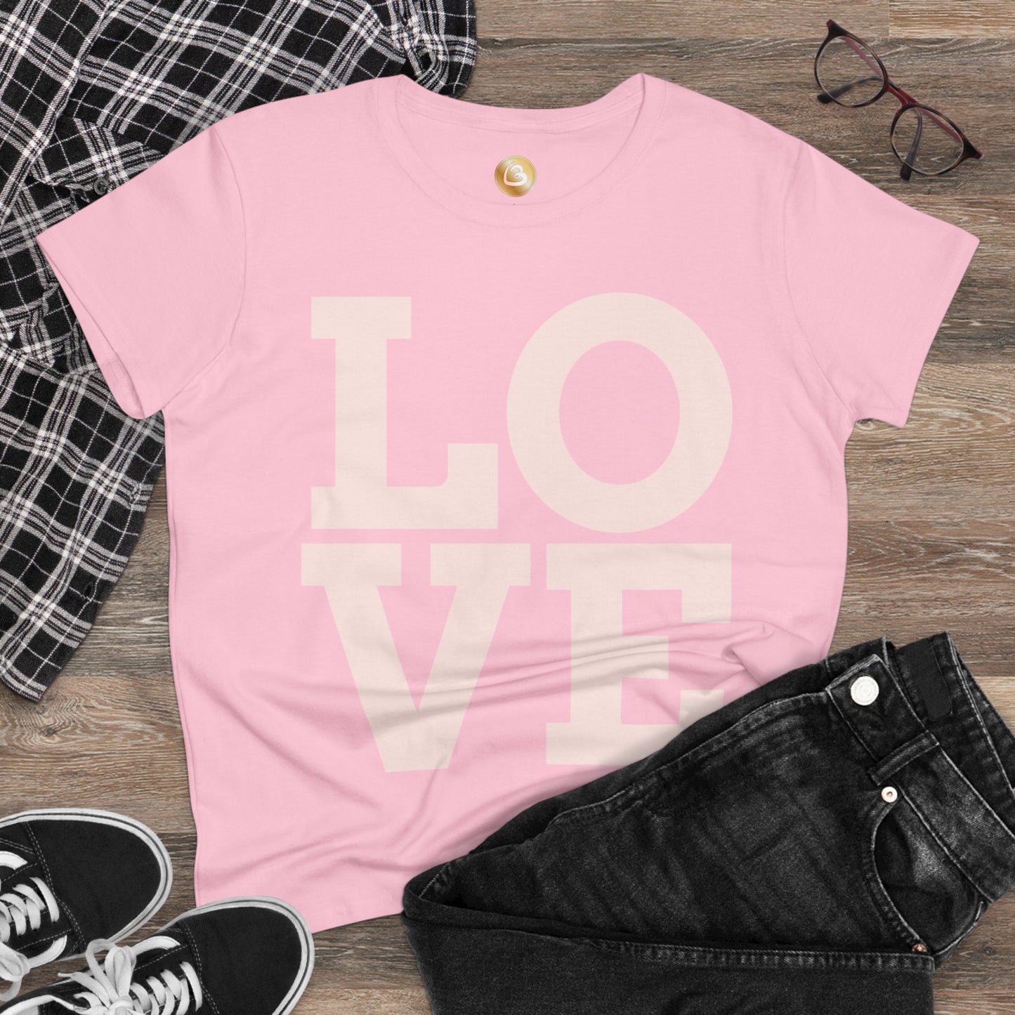 Love333 Coin "Love" Women's Midweight Cotton Tee