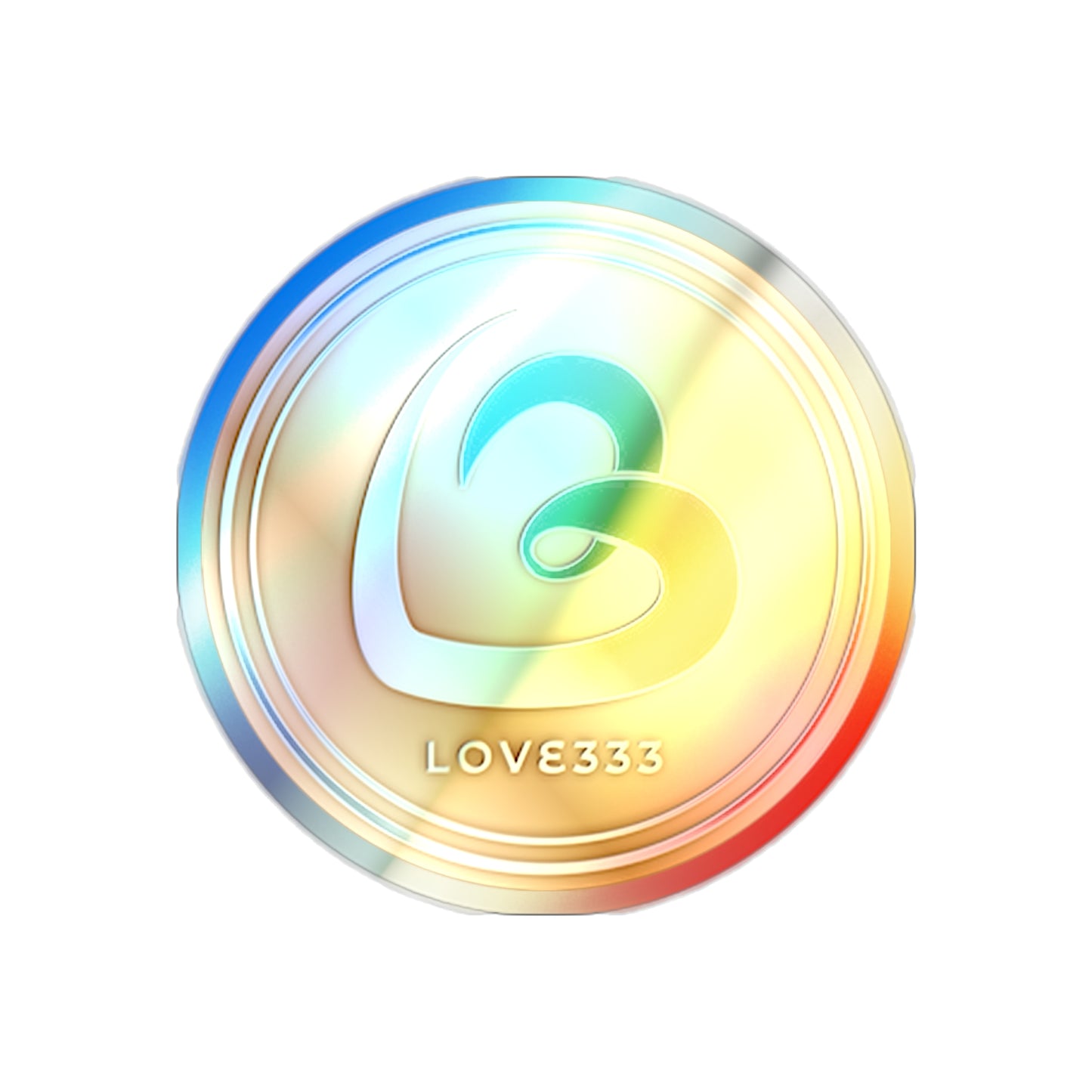 Love333 Coin Holographic Die-cut Stickers